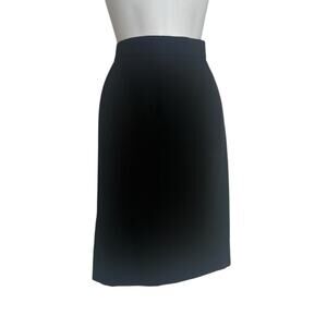 VTG Chanel Wool Black Pencil Skirt Classic Capsule Career 42 28” Waist Fits Sz 4